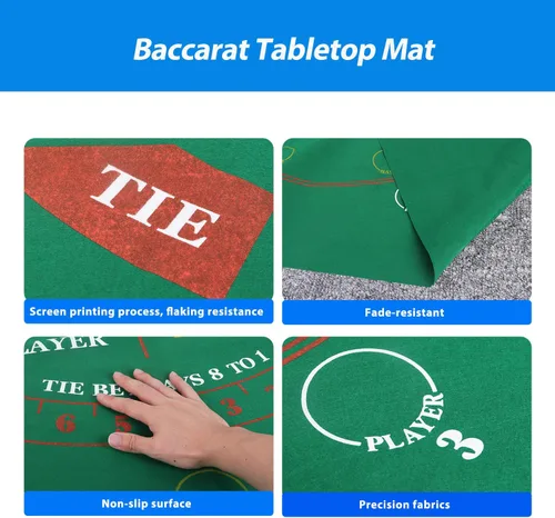 Vista 3 de GSE Games & Sports Expert 36" x 72" Casino Layout Felt, Professional Casino Tabletop Mat for Parties, Casino Poker Game Night