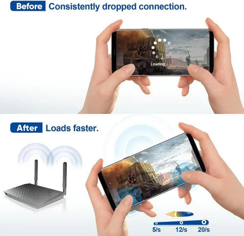 Vista 4 de Bingfu Antena de doble banda WiFi 2.4GHz 5GHz 5.8GHz 8dBi MIMO RP-SMA Macho Antena (paquete de 2) para enrutador WiFi, tarjeta de red inalámbrica