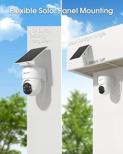 Vista 5 de ARCCTV Cámara de seguridad inalámbrica para exteriores, 4MP Full HD 360°