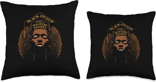 Vista 3 de Black African American Pride Graduate Black Queen Degree, Masters - Almohada de graduación, 16 x 16 pulgadas, multicolor