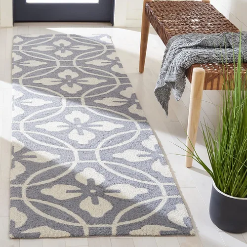 Vista 9 de SAFAVIEH Four Seasons Collection FRS236E - Alfombra de pasillo floral con gancho a mano, 2 pies 3 pulgadas x 8 pies, color chocolate y marfil