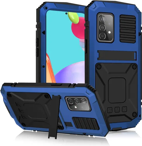 Vista 10 de Simicoo Compatible con Samsung A52 4G Funda de silicona híbrida militar a prueba de golpes, resistente, protector de pantalla integrado, cubierta