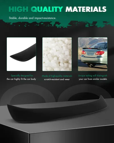 Vista 4 de SCITOO Alerón de alerón ABS para Toyota Corolla 1998-2002 negro mate trasero alerón de maletero