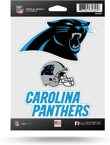 Vista 15 de Rico Industries NFL Football Triple Spirit Stickers Hoja de calcomanías triples