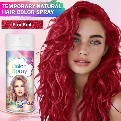 Vista 2 de AIUEO Spray para el cabello rojo Temporal Tinte para el cabello Tinte para rojo (Fired Red)