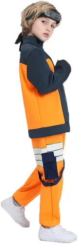 Vista 3 de HANERREAL Disfraz de anime para niños, Halloween, cosplay, chaquetas, pantalones, conjunto completo