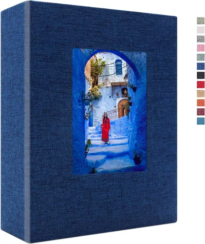 Vista 7 de Vienrose - Álbum de fotos de 4 x 6 pulgadas, 100 páginas, cubierta de lino con ventana frontal, para bebés, bodas, familias, niños y aniversarios