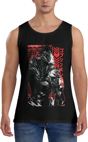 Vista 6 de Anime Manga Goblin Slayer Tank Top Mens Summer O-Neck Vest Cotton Fashion Sleeveless T-Shirts