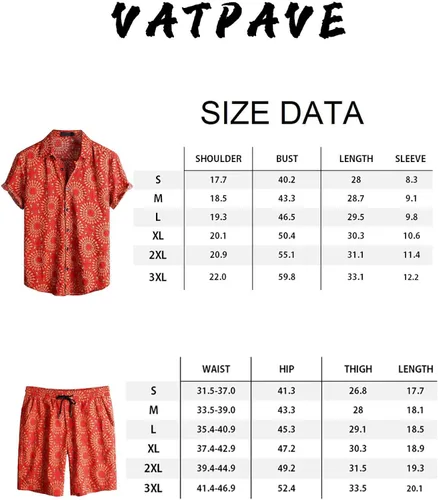 Vista 7 de VATPAVE Camisas hawaianas florales de manga corta con botones para hombre