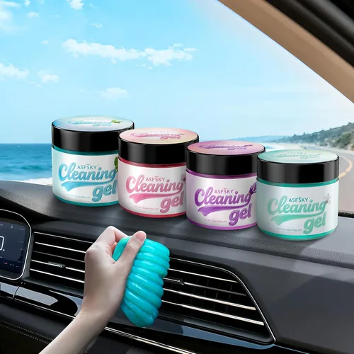 Vista 14 de ASFSKY Gel de limpieza de coche (verde, magnolia), masilla de limpieza universal de polvo, limpiador de interior de coche, removedor de polvo