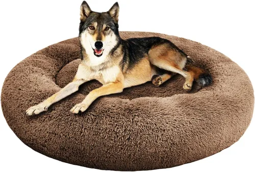 Vista 18 de SAVFOX Camas de felpa calmantes para perros, cama de perro dona para perros pequeños, medianos, grandes y extragrandes, cama cómoda para perros