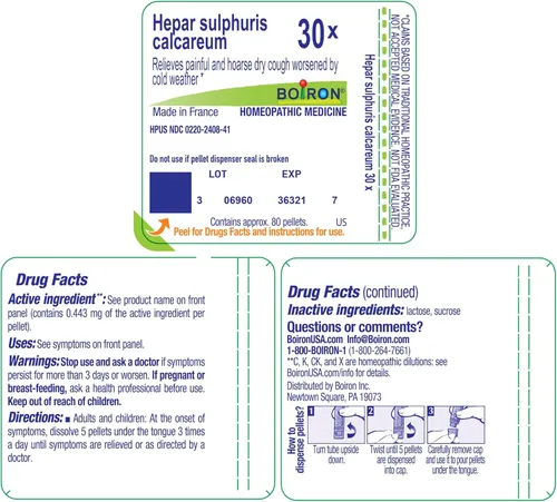 Vista 9 de Boiron Hepar Sulphuris Calcareum 30X para tos dolorosa y ronca y seca - 80 pellets Gránulos homeopáticos de un solo medicamento para la tos