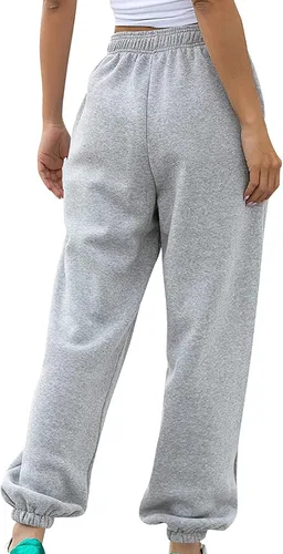 Vista 7 de WPNMASNP Pantalones deportivos casuales de cintura alta para mujer, para otoño, holgados, Y2K, modernos con bolsillos