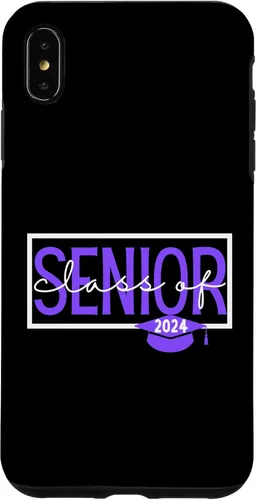 Vista 11 de iPhone 16 Seniors Class of 2024 Colors Purple and White Case