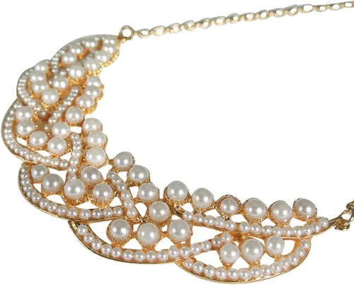 Vista 2 de Wrapables Collar de perlas de imitación, Zinc