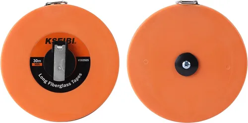 Vista 9 de KSEIBI 302910 cinta métrica de fibra de vidrio larga con impresión doble cara en pulgadas/métrica para trabajo de construcción (66 pies / 20 m)