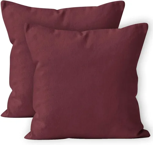 Vista 43 de Encasa XO Juego de 2 fundas de almohada de 12 x 12 pulgadas, color beige, sin rellenos, fundas de almohada de algodón para sala de estar, cama