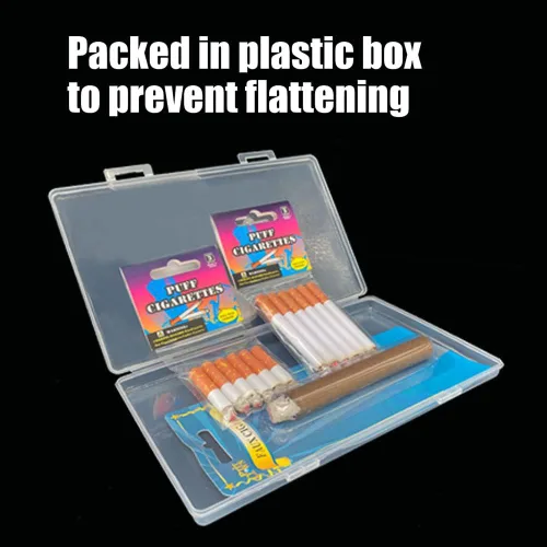 Vista 6 de Cigarrillos falsos de hojaldre que hacen humo, 6 cigarrillos y 6 medios cigarrillos y 1 cigarros, cigarrillos de imitación con un aspecto realista