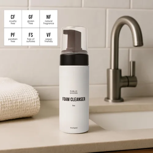 Vista 2 de Public Goods Limpiador facial e hidratante para hombres y mujeres, limpiador espumoso hidratante e hidratante, elimina la suciedad y el aceite