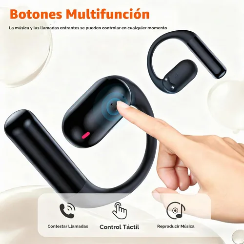 Vista 8 de Auriculares de Conducción Ósea Inalámbricos Bluetooth 5.4, Auriculares para Dormir de 0.8g con Micrófono HD/Control Táctil/Llamadas Claras