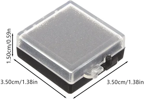 Vista 4 de Healifty Caja organizadora de componentes electrónicos antiestática con tapa transparente y base negra, compacta de 1.37 x 1.37 x 0.59 pulgadas
