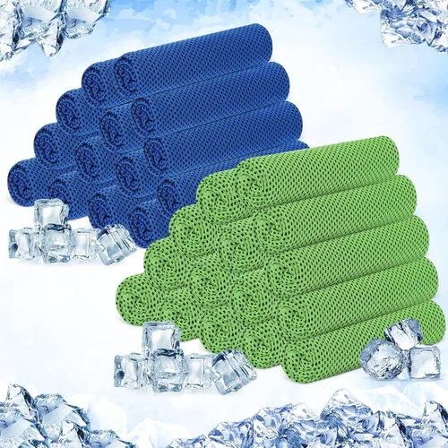 Vista 31 de Hosuly Paquete de 30 Toallas Refrescantes, 40"x12" Hielo Transpirables Suaves Frías Paño de Sudor Microfibra Paños de Entrenamiento para Gimnasio
