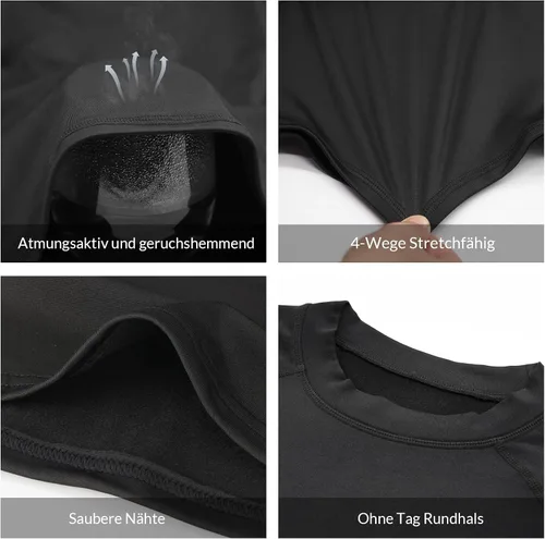 Vista 29 de MEETWEE Paquete de 4/5 camisas de compresión térmica para hombre, manga larga, forro polar, capa base, equipo de entrenamiento de invierno