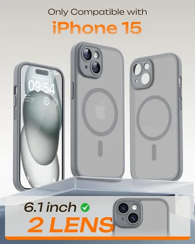 Vista 594 de TOCOL Funda para iPhone 11, compatible con Magsafe, protección completa de cámara, imanes integrados, protección contra caídas, funda translúcida
