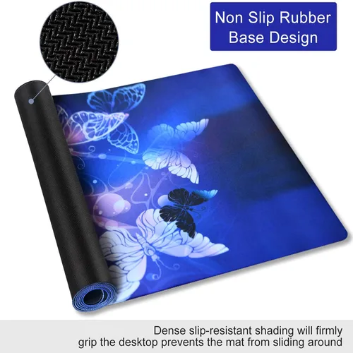 Vista 6 de Alfombrilla de mouse extendida para juegos, alfombrilla de escritorio grande con base de goma antideslizante, para computadora, laptop, teclado