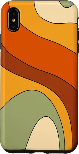 Vista 11 de Retro Liquid Swirl Rainbow 70s Aesthetic Boho Burnt Orange Case for iPhone 17