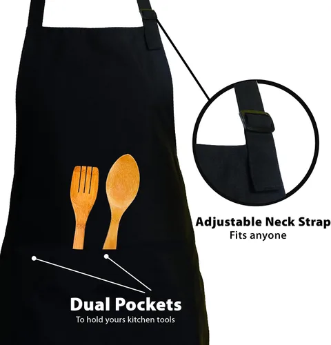 Vista 6 de Juego de delantal personalizado para niños con sombrero, delantal ajustable impermeable con 2 bolsillos para cocinar, hornear, pintar y arte, regalo