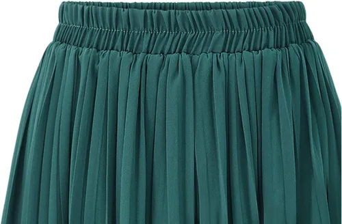 Vista 4 de chouyatou Pantalones de gasa plisados con cintura elástica para mujer
