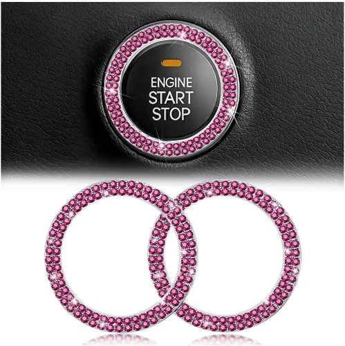 Vista 33 de Calcomanías de anillo de arranque de motor con diamantes de imitación de cristal, paquete de 2 unidades, cubierta / calcomanías para botón de Doble