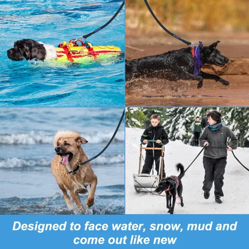 Vista 6 de Vivifying Correa impermeable para perro, correa de entrenamiento para perros de 20 pies, correa duradera con revestimiento de PVC, correa larga