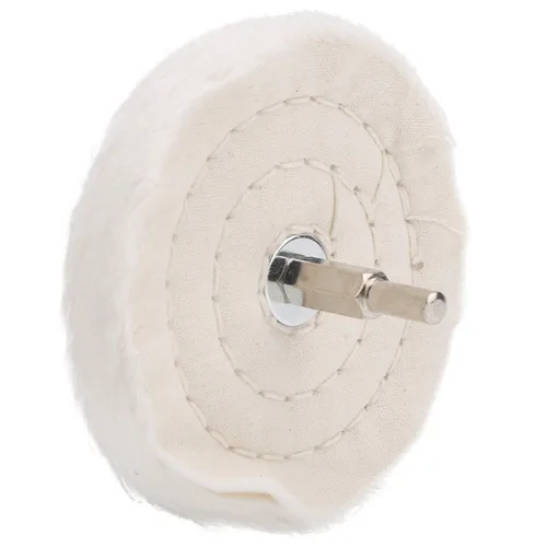 Vista 9 de Kit de rueda de pulido de tela blanca para taladro, herramientas de pulido de espejo de algodón de tipo plano con mango para joyería de metal, acero