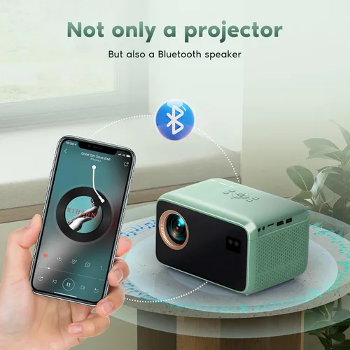 Vista 5 de Proyector nativo de 1080P con WiFi y Bluetooth, proyector de películas con enfoque automático, compatible con teléfono/TV