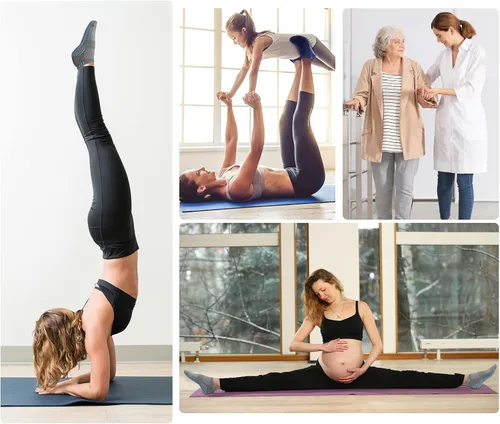 Vista 6 de 3 pares de calcetines antideslizantes con agarre antideslizante, para yoga, pilates, barre, fitness, artes marciales, mujeres y hombres