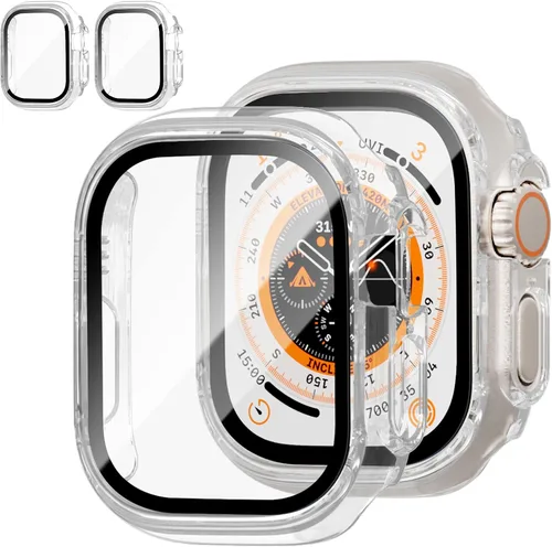 Vista 34 de JZK - 2 fundas con protector de pantalla de vidrio templado para Apple Watch Series 3/2/1 de 38 mm, ultradelgadas, de cobertura completa Negro/Negro