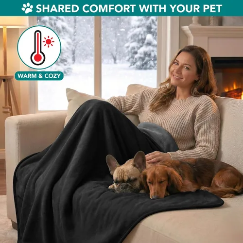 Vista 5 de PetAmi Manta Impermeable para Mascotas Cama para Perros Funda de Sofá para Muebles, Reversible Lavable Forro Polar Suave