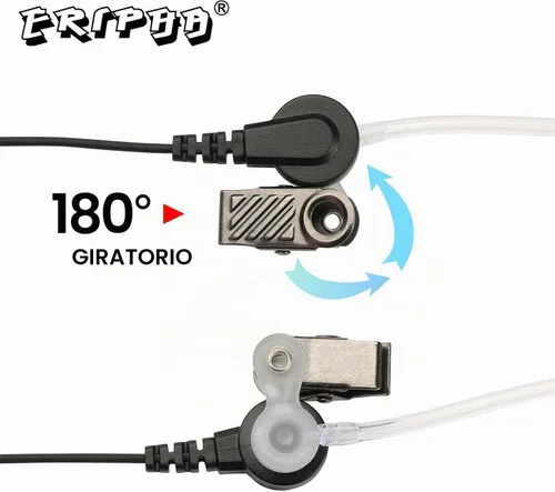 Vista 7 de Auricular de 2 pines con micrófono PTT para Motorola BPR40/CLS/DLR Series
