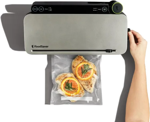 Vista 2 de FoodSaver Máquina selladora al vacío con 4 configuraciones, incluyendo pulso y marinado con bolsas selladoras y rollo, sellador de vacío de mano