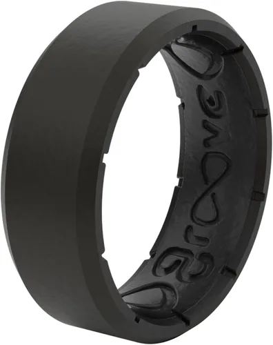 Vista 6 de Groove Life Edge Silicone Ring - Breathable Rubber Wedding Rings for Men, Lifetime Coverage, Unique Design, Comfort Fit Ring