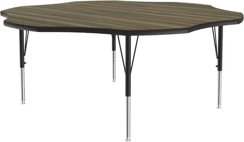 Vista 136 de Correll - Mesa rectangular de actividades para el aula de 24 x 36 pulgadas, altura ajustable (19-29 pulgadas), parte superior de nogal colonial