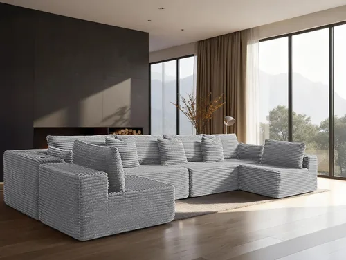 Vista 114 de Sofá modular de gran tamaño de 108 pulgadas, cómodo sofá deshuesado en forma de U para sala de estar, asientos extra profundos, sin montaje, sofá