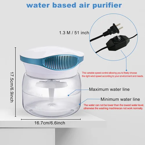 Vista 6 de Purificadores de Aire con Agua para el Hogar, Difusor de Aroma Lavador de Aire, Purificador de Aire Arcoíris, Humidificador Lavador de Aire