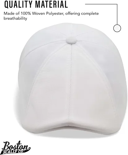 Vista 2 de The Original Boston Scally Cap - The Driver Mens Flat Hat - Ocho Panel Newsboy Cap para Hombres - Blanco