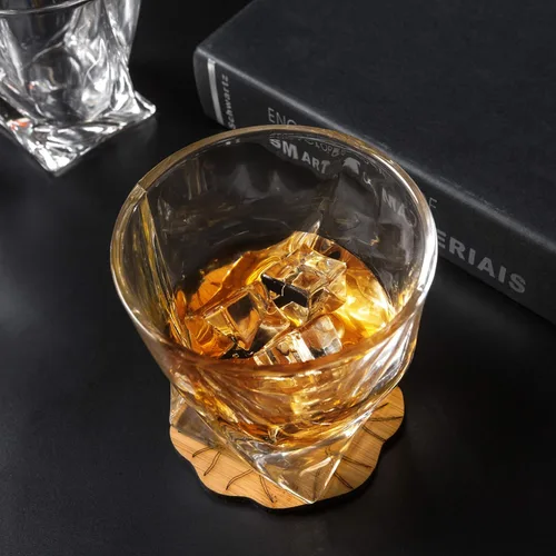 Vista 4 de KANARS Vasos de whisky Old Fashioned de 10 onzas, juego de 2 vasos de licor