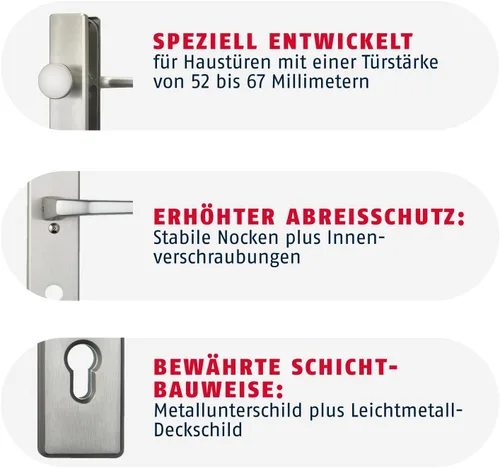 Vista 3 de ABUS Accesorios de protección de puerta HLS214 F1, aluminio, 21034 Aluminio F1.