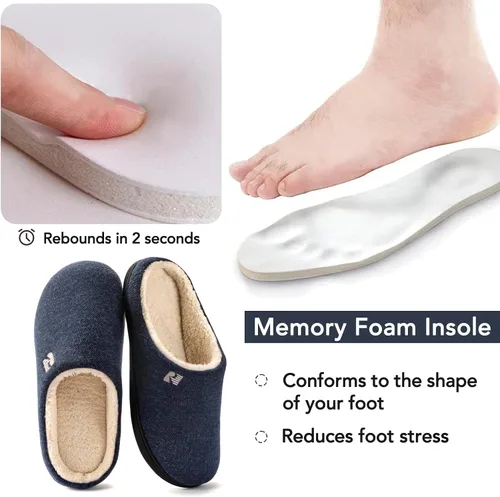 Vista 11 de RockDove Pantuflas tipo zueco con forro de sherpa para hombre
