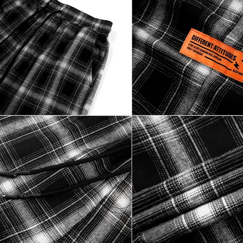 Vista 5 de Genanx Pantalones deportivos con cordón para hombre, pantalones deportivos con gráficos de letras, pantalones cargo punk, pantalones de hip hop